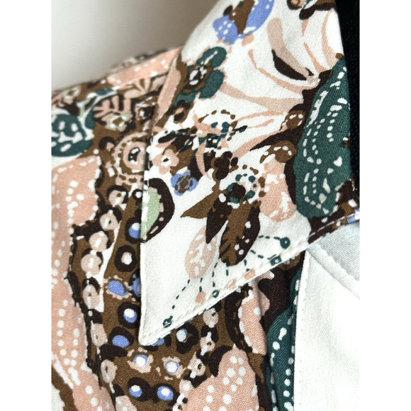 Chico Women's Long Sleeve Blouse Size (0) Paisley Collard Blouse - Picture 5 of 16